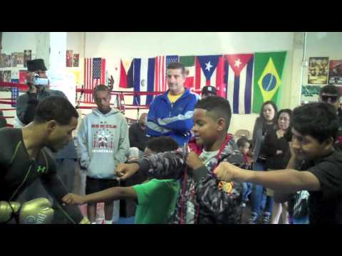 Boxing 360 - Karim "Hard Hitta" Mayfield Teaches Kids How To Throw A Proper Punch