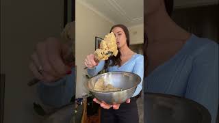 So obsessed with these Peanut Butter Truffles! Cookie dough on the inside, and chocolate outside. 🍫