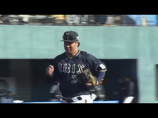 【7回裏】三塁線は破らせない‼ バファローズ・横山聖哉 痛烈なヒット性の当たりを華麗に捌く‼  2025年2月22日 福岡ソフトバンクホークス 対 オリックス・バファローズ