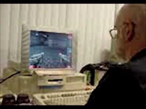Terry Pratchett playing Unreal Tournament