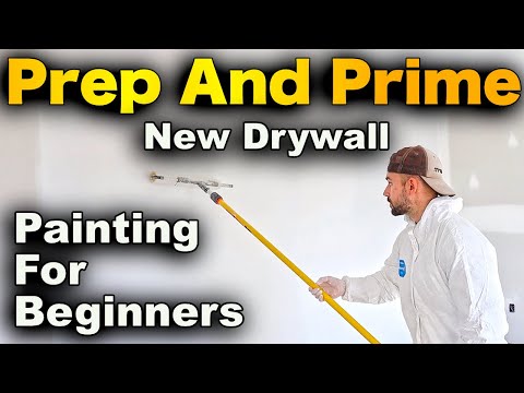 How To Prep And Prime New Drywall - Dust Removal And PVA Primer Before Painting (STEP BY STEP)