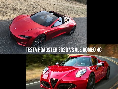 Tesla Roadster 2020 VS Alfa Romeo 4c