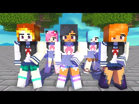 GASOLINA SHUFFLE DANCE CHICKEN WING APHMAU SCHOOL GIRLS CREW - MINECRAFT ANIMATION #shorts