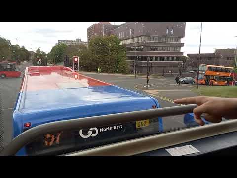 Go North East Scania N94UD Omnidekka 6165 YN54 AOR on the X21 to Newcastle