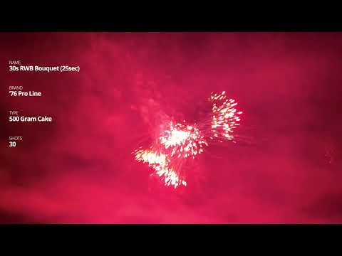 30-shot RWB Bouquet (25sec) - 500 Gram Cake - '76 Pro Line