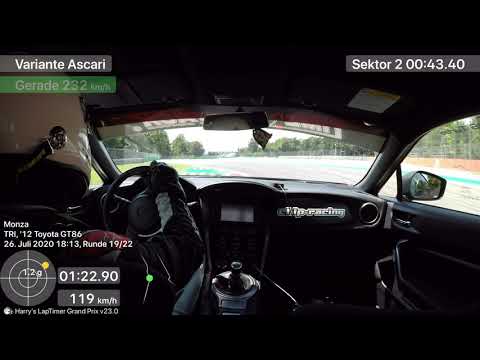 Toyota GT86 Turbo OnBoard   Time Attack Italia 2020   Best 2.07.559 Monza Autodromo