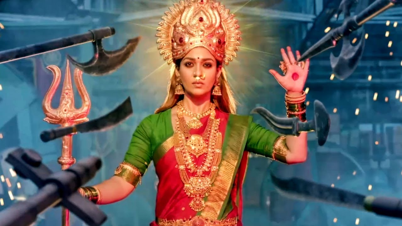 देवी माँ ने इन गुंडों का विनाश कर दिया l Mookuthi Amman Movie Best Scene