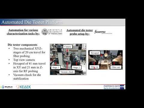 Testing automations of highspeed silicon photonic transceivers datacenter interconnect, AUTH, PDBB21