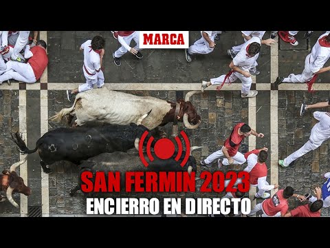 Sat July 8 2023 encierro with Jose Escolar bulls in Pamplona