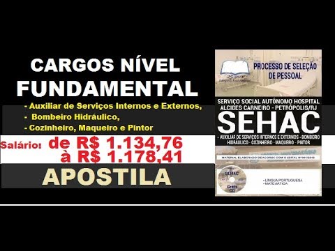 Apostila Processo de Seleção de Pessoal SEHAC RJ 2019 Cargos de Nível Fundamental