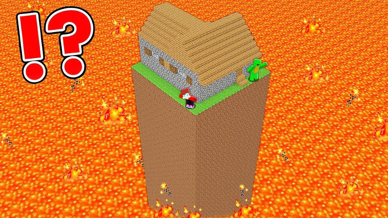 MIKEY And JJ Survive From LAVA SEA With The TALLEST HOUSE In Minecraft - Maizen