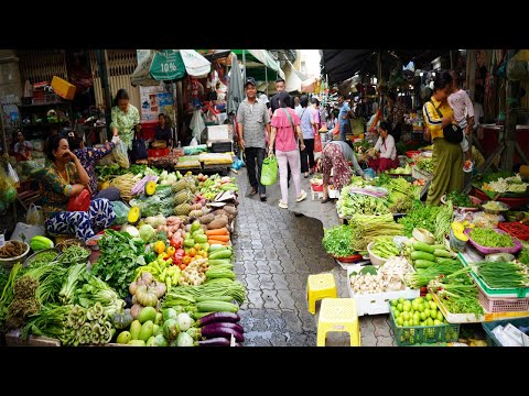 Boeng Trabek Plaza Morning Food Market Tour 2025 - Morning Food Market Scene In Town Of Phnom Penh