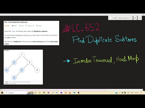 LeetCode | 652. Find Duplicate Subtrees | Tree | Inorder | HashMap