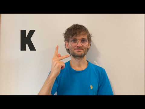 アルファベット（指文字）K