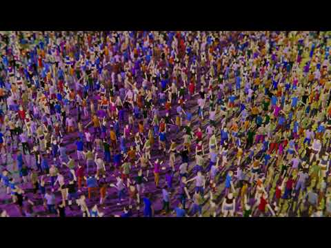 Blender crowd simulation test