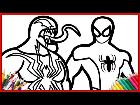 Venom vs Spiderman Coloring Pages How to Color Spiderman and Venom MARVEL Superheroes Coloring Book