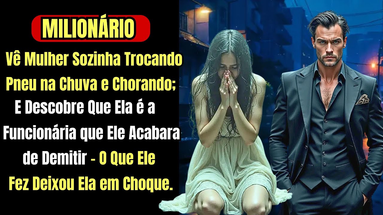 Milionário Vê Mulher Sozinha Trocando Pneu na Chuva e Chorando; E Descobre Que Ela é a Funcionári...