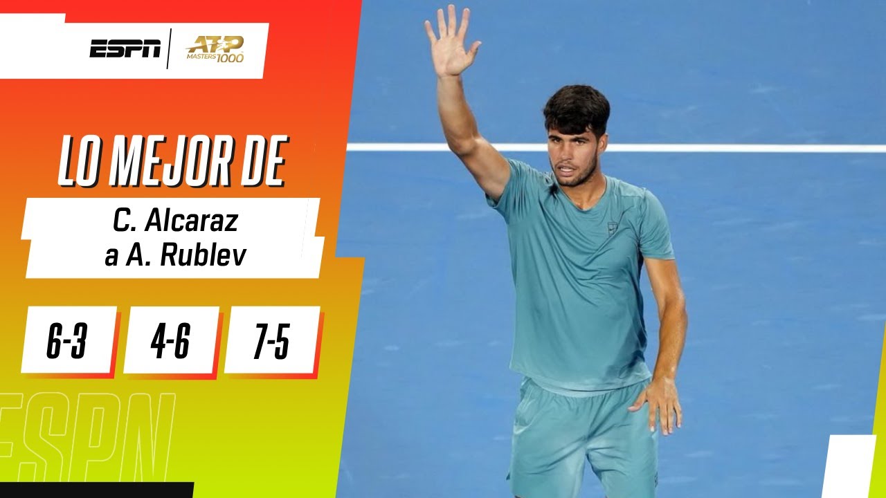 SE SIENTE CANDIDATO: ALCARAZ VENCIÓ A RUBLEV Y ES SEMIFINALISTA EN CINCINNATI | RESUMEN