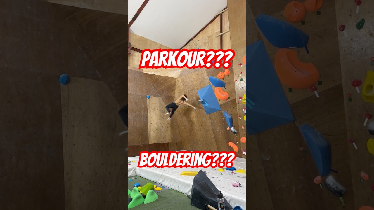 Parkour or Bouldering??🤔 #bouldering #climbing #parkour #ボルダリング #パルクール