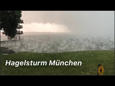 Hagel Gewitter in München Deutschland so BRUTAL gings zu!!