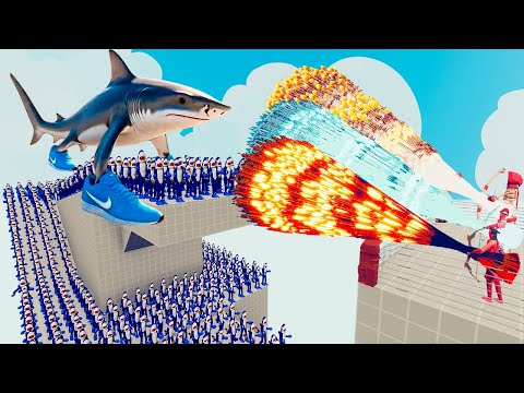 100x TRALALERO TRALALA + 2x GIANT vs 3x EVERY GOD - Totally Accurate Battle Simulator TABS