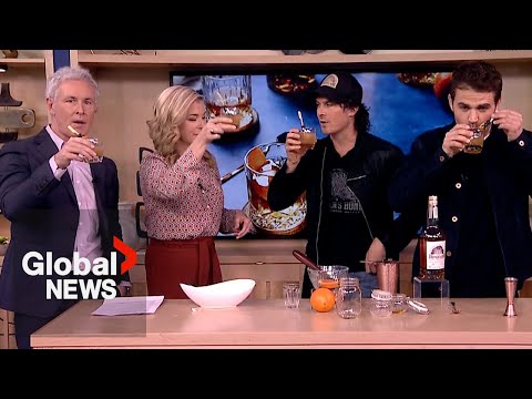 Ian Somerhalder and Paul Wesley mix a "Canadian brother cocktail"