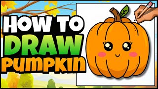 How to Draw a Cute Pumpkin | Art for Kids