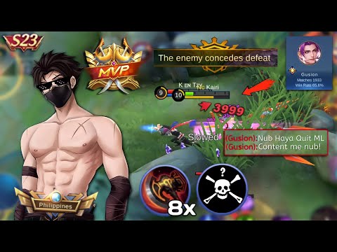 FAST HAND PRO GUSION MEET MY HAYABUSA IN SOLO RANK | HAYA BEST BUILD (Intense Match)🔥-MLBB