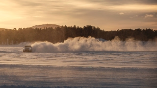 Lake drifting with MERCEDES BENZ  filmed from above