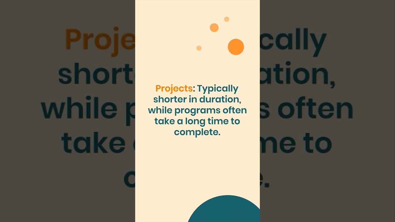 The differences between Projects and Programs