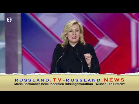 Maria Sacharowa beim föderalen Bildungsmarathon „Wissen Die Ersten“