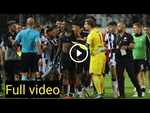 conference league PAOK Thessaloniki gegen Frankfurt Kevin Trapp bekommt Rote Karte,!!