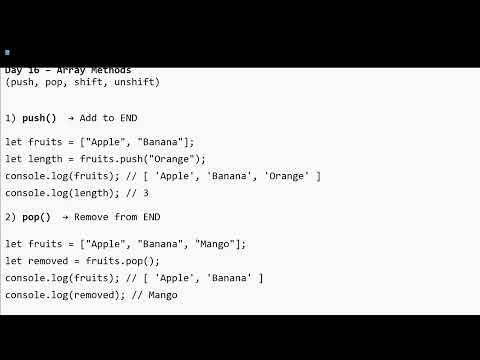 Array Methods In Javascript Day 16