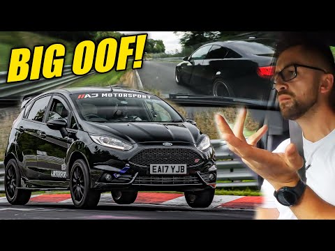 CLOSE ONE! BIG TURBO Ford Fiesta ST FLYING // Nürburgring!