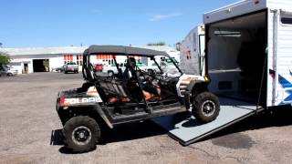 preview picture of video 'RZR 4 fits in a 19' Toy Hauler!'