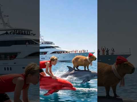 Alex’s Dolphin Sabotage Fails — Cappy Wins the Race #capybara