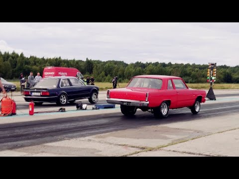 BMW E30 2.8T DCT vs '69 Plymouth Valiant 6.1 1/4 mile drag race