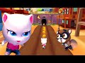 Talking Tom Gold Run Cartoon Game - Angela Fights the Cave Raccoon Boss in the West