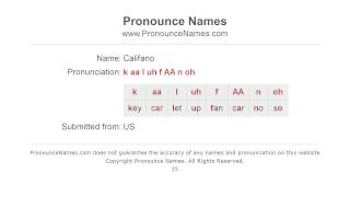 How to pronounce Califano