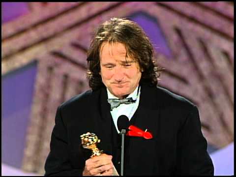 Golden Globes 1992 Robin Williams Wins the Award for Best Actor in a Motion Picture