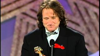 Golden Globes 1992 Robin Williams Wins the Award for Best Actor in a Motion Picture