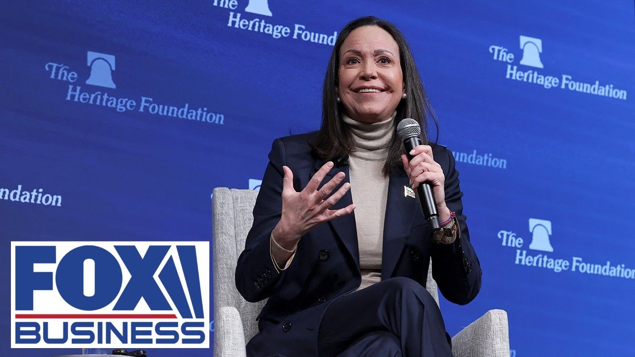 WATCH LIVE:  Venezuela's María Corina Machado speaks to media after Trump meeting