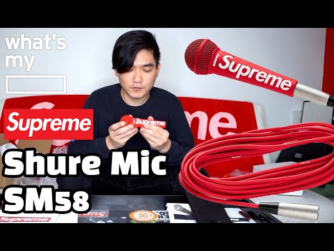 Sold Out Supreme x Shure SM58 Dynamic Microphone Red White Supreme FW2020 image 9