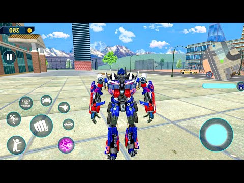 Optimus Prime Robot Jet Car Bike Transformation Game 2020 Old Robot Fight in City - Android Gameplay