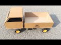 How To Make A Mini Cardboard Truck From Cardboard Diy Made At Home With Motor Battery