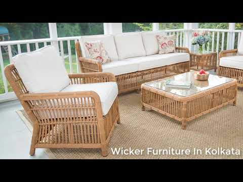 Garden Rattan White Furniture Set