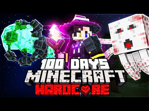 I Survived 100 Days as a WIZARD in Hardcore Minecraft...