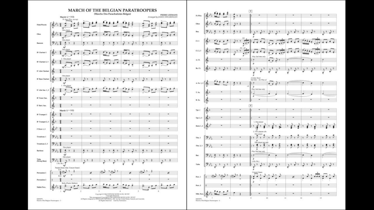 March of the Belgian Paratroopers by Pierre Leemans/arr. James Swearingen