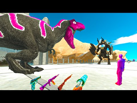 RED REXY T-REX & FPS AVATAR PASSING DEATH TRAP MISSION - Animal Revolt Battle Simulator