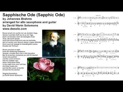 Sapphic Ode by Johannes Brahms arranged for alto saxophone and guitar